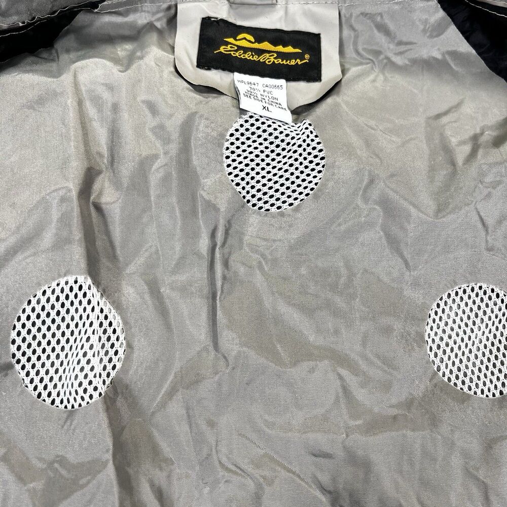 Eddie Bauer Jacket Mens XL Beige PVC Nylon Vented Waterproof Rain Coat‎ - Picture 10 of 15